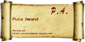 Puia Amand névjegykártya